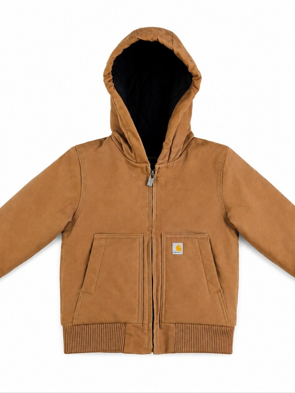 Carhartt Toddler Boys Brown Hooded Quilt Lined Duck Jacket Coat Size 3T